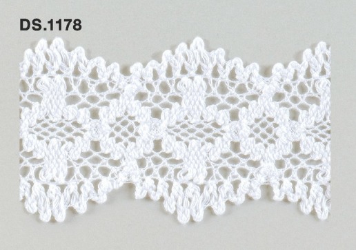 トーションレース  1m単位　レース材料　DS.1178　オフホワイト 57mm幅　大定　日本製