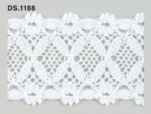 トーションレース  1m単位　レース材料　DS.1188　オフホワイト 65mm幅　大定　日本製