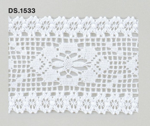 トーションレース  1m単位　レース材料　DS.1533　オフホワイト 73mm幅　大定　日本製