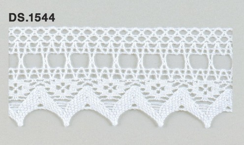 ハシゴレース 　綿トーションレース  1m単位　DS.1544　オフホワイト 43mm幅　大定　日本製