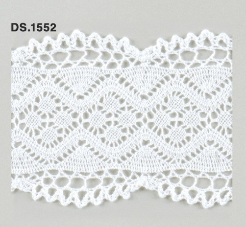 トーションレース  1m単位　レース材料　DS.1552　オフホワイト 78mm幅　大定　日本製