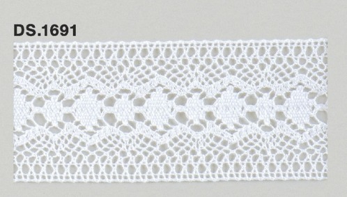 トーションレース  1m単位　レース材料　DS.1691　オフホワイト 44mm幅　大定　日本製