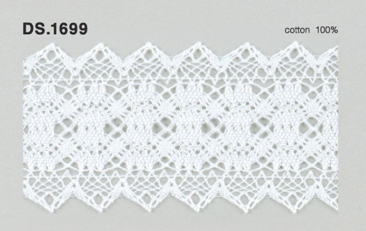 トーションレース　薄手広幅レース 1m単位　　DS.1699　オフホワイト 50mm幅　大定　日本製