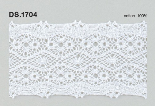 トーションレース  1m単位　レース材料　DS.1704　オフホワイト 55mm幅　大定　日本製