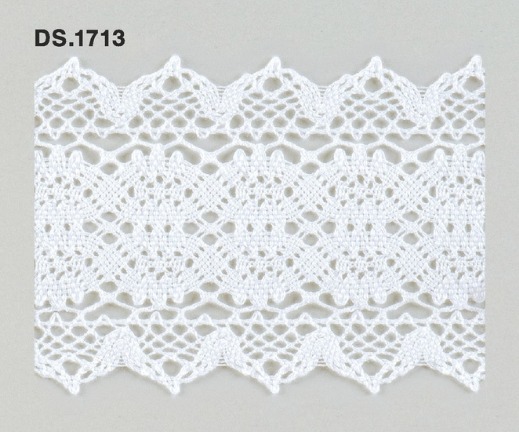 トーションレース  1m単位　レース材料　DS.1713　オフホワイト 72mm幅　大定　日本製