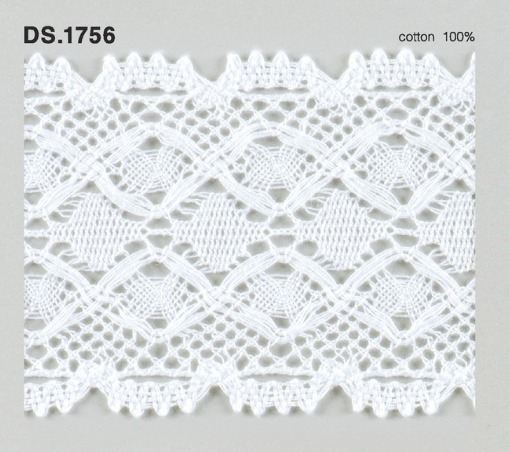 トーションレース  1m単位　レース材料　DS.1756　オフホワイト 78mm幅　大定　日本製