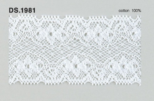 トーションレース　薄手レース 1m単位　　DS.1981　オフホワイト 51mm幅　大定　日本製