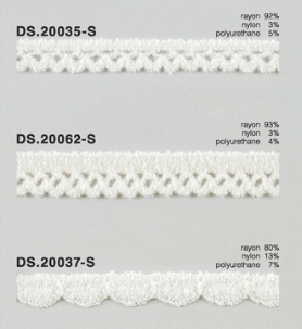 モールストレッチレース  秋冬素材トーションレース 　1m単位　大定　日本製 DS.20035-S DS.20062-S DS.20037-S   //