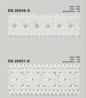 モールストレッチレース  秋冬素材トーションレース 　1m単位　大定　日本製 DS.20046-S DS.20051-S   //