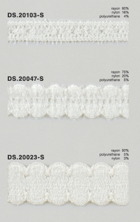 モールストレッチレース  秋冬素材トーションレース 　1m単位　大定　日本製 DS.20103-S DS.20047-S DS.20023-S  //