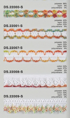 マルチカラーブレード ストレッチトーションレース 1m単位　大定　日本製  DS.22000-S DS.22001-S DS.22007-S DS.22008-S DS.22009-S