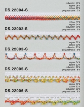 マルチカラーブレード ストレッチトーションレース 1m単位　大定　日本製  DS.22004-S DS.22002-S DS.22003-S DS.22005-S DS.22006-S