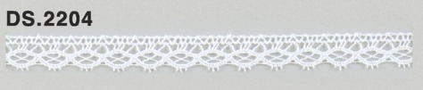 トーションレース　薄手レース　1m単位　DS.2204　オフホワイト 8mm幅　大定　日本製