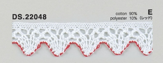 カラーレース レースブレード 1m単位 手芸 DS.22048 6色展開 22mm幅 大