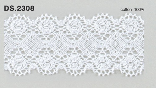 トーションレース  1m単位　レース材料　DS.2308　オフホワイト 43mm幅　大定　日本製