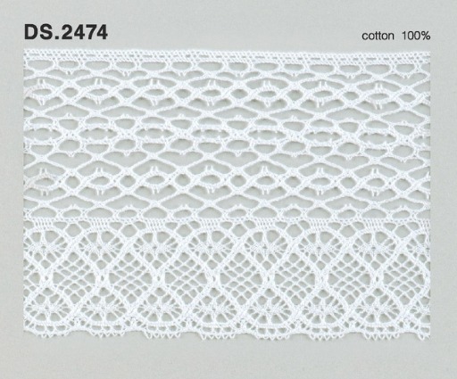 トーションレース　薄手広幅レース 1m単位　　DS.2474　オフホワイト 68mm幅　大定　日本製
