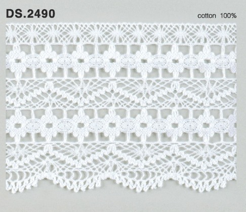 トーションレース　薄手広幅レース　1m単位　DS.2490　オフホワイト 69mm幅　大定　日本製
