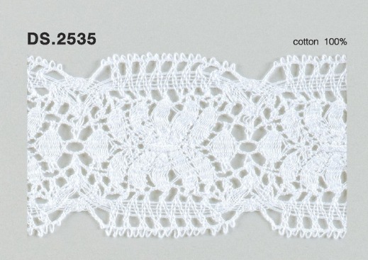 トーションレース  1m単位　レース材料　DS.2535　オフホワイト 54mm幅　大定　日本製