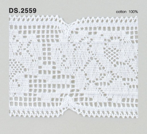 トーションレース  1m単位　レース材料　DS.2559　オフホワイト 76mm幅　大定　日本製
