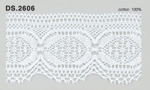 トーションレース　薄手広幅レース　1m単位　DS.2606　オフホワイト 52mm幅　大定　日本製