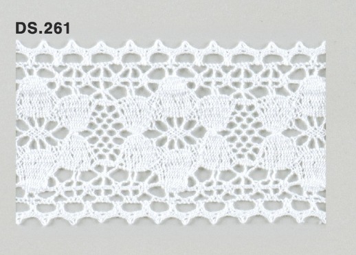 トーションレース  1m単位　レース材料　DS.261　オフホワイト 58mm幅　大定　日本製