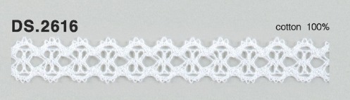 トーションレース　薄手レース　1m単位　DS.2616　オフホワイト 13mm幅　大定　日本製