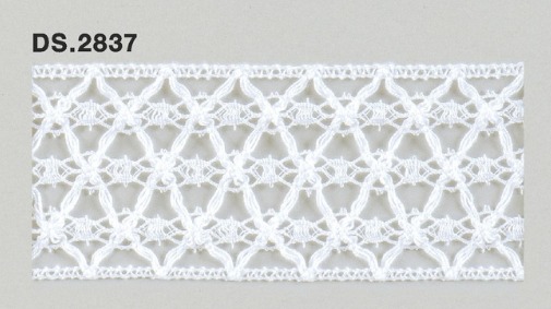 トーションレース レイヤーレース（ 立体構造） 1m単位　　DS.2837　オフホワイト 42mm幅　大定　日本製