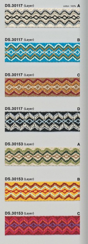 チロルレース  レーステープ　1m単位　DS.30117  DS.30153 25mm幅  　7色展開 　大定　日本製