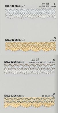 ラメブレード  トーションレース  　1m単位　大定　日本製 DS.30206   //