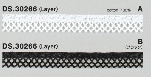 トーションレース　薄手レース　1m単位　DS.30266AB　オフホワイト ブラック 13mm幅　大定　日本製