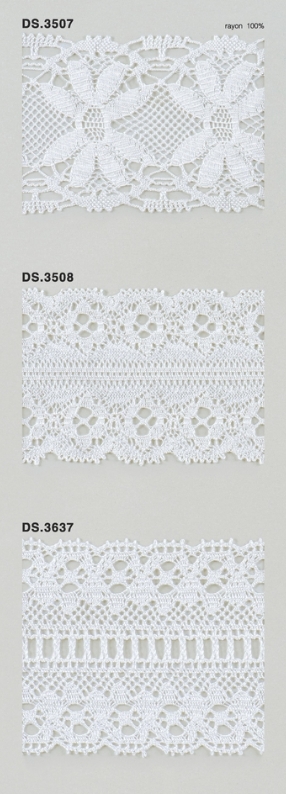 レーヨンレース（光沢あり） トーションレース 　1m単位　大定　日本製 DS.3507   DS.3508  DS.3637    //