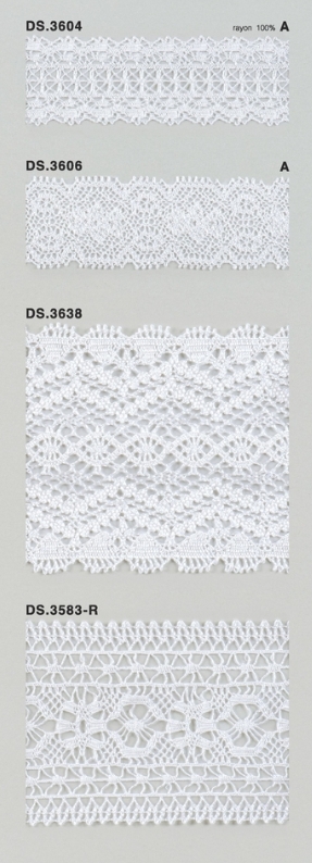 レーヨンレース（光沢あり） トーションレース 　1m単位　大定　日本製 DS.3604 A   DS.3606 A DS.3638  DS.3583-R    //
