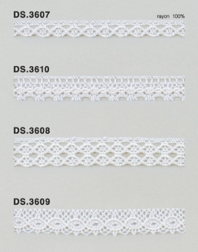 レーヨン横巻コードレース（凹凸光沢あり）トーションレース 　1m単位　大定　日本製 DS.3607  DS.3610  DS.3608 DS.3609    //