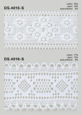 ゴム入りストレッチレース  綿トーションレース  1m単位　 オフホワイト　大定　日本製     DS.4015-S   DS.4016-S ////