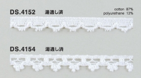 ゴム入りストレッチレース  綿ツーウェイトーションレース 1m単位 オフホワイト 大定　日本製  DS.4152　DS.4154    　 //