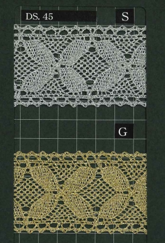 ラメトーションレース　ラメブレード 1m単位　手芸　DS.45　シルバー　ゴールド　2色展開 41mm幅　大定　日本製