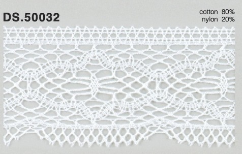 トーションレース 薄手レース　広幅リバーレース風  1m単位　　DS.50032　オフホワイト 50mm幅　大定　日本製