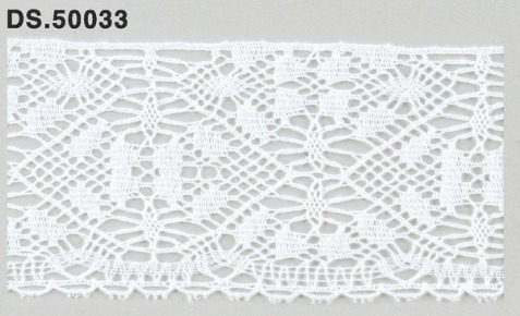 トーションレース  薄手レース　広幅リバーレース風 1m単位　　DS.50033　オフホワイト 50mm幅　大定　日本製