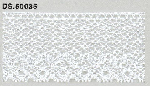 トーションレース  薄手レース　広幅リバーレース風 1m単位　　DS.50035　オフホワイト 47mm幅　大定　日本製