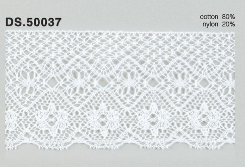 トーションレース  薄手レース　広幅リバーレース風 1m単位　　DS.50037　オフホワイト 50mm幅　大定　日本製