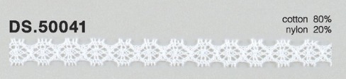 トーションレース  薄手レース　リバーレース風　1m単位　DS.50041　オフホワイト 8mm幅　大定　日本製