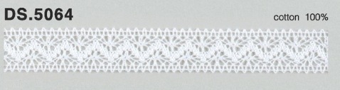 極細番手レース 　薄手トーションレース  リバーレース風 綿素材 オフホワイト  DS.5064     13mm幅　 1m単位　　大定　日本製
