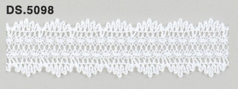 極細番手レース 　薄手トーションレース  リバーレース風 綿素材 オフホワイト  DS.5098     25mm幅　 1m単位　　大定　日本製