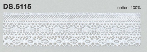 極細番手レース 　薄手トーションレース  リバーレース風 綿素材 オフホワイト  DS.5115     24mm幅　 1m単位　　大定　日本製