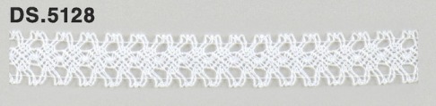 極細番手レース 　薄手トーションレース  リバーレース風 綿素材 オフホワイト  DS.5128     13mm幅　 1m単位　　大定　日本製