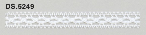 極細番手レース 　薄手トーションレース  リバーレース風 綿素材 オフホワイト  DS.5249     12mm幅　 1m単位　　大定　日本製