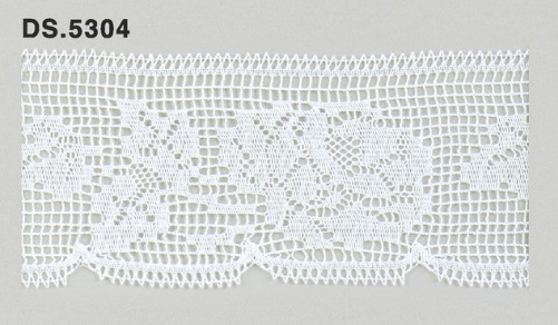 極細番手レース 　薄手トーションレース  リバーレース風 綿素材 オフホワイト  DS.5304      45mm幅　 1m単位　　大定　日本製