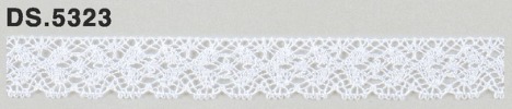 極細番手レース 　薄手トーションレース  リバーレース風 綿素材 オフホワイト  DS.5323     12mm幅　 1m単位　　大定　日本製