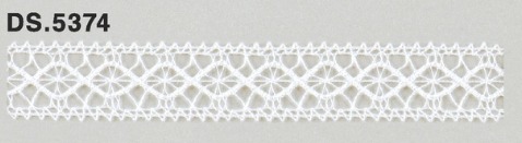 極細番手レース 　薄手トーションレース  リバーレース風 綿素材 オフホワイト  DS.5374     15mm幅　 1m単位　　大定　日本製