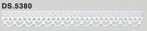 極細番手レース 　薄手トーションレース  リバーレース風 綿素材 オフホワイト  DS.5380  11mm幅　 1m単位　　大定　日本製